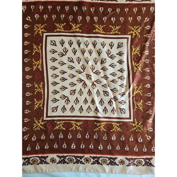 Unbranded Scarf Womens 26 x 26 inches Multicolor Paisley Floral Print Japan Boho - Picture 2 of 10
